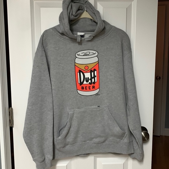 Universal Studios The Simpsons Duff Beer Hoodie with Beer Coozy/Bottle Opener - Picture 1 of 4